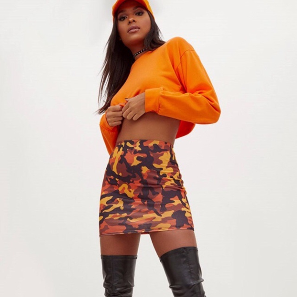 🧡Orange Camo Skirt🧡